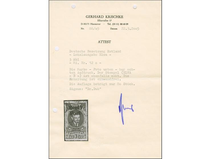 1941, Lenin 3 Rubel schwarzopalgrün, farbfrisch und gut gezähnt, sauber gestempelt, tadellos, eine seltene Marke mit einer Au