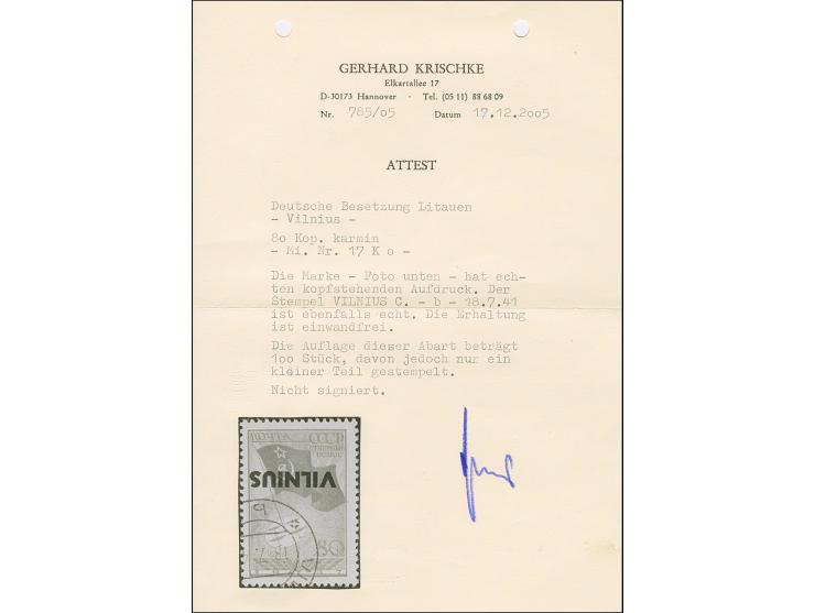 1941, Nordpol 80 Kopeken karmin, mit kopfstehendem Aufdruck, farbfrisch und gut gezähnt, sauber gestempelt, tadellos, eine se