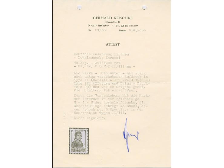 10 Kopeken, braunroter Aufdruck, mit starker vertikaler Aufdruckverschiebung, dadurch Zeilenreihenfolge 3-1-2, von den Druckf