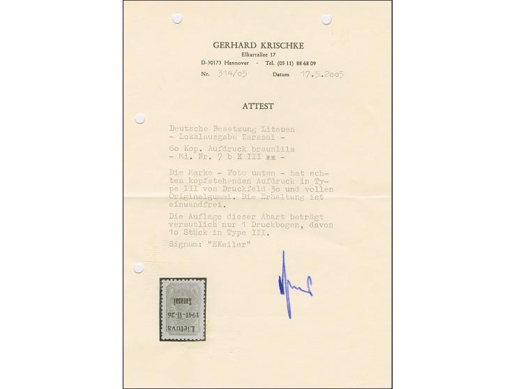 60 Kopeken lilarot, braunroter, kopfstehender Aufdruck von Aufdruckfeld 30, postfrisch, tadellos, sehr selten, sign. EKeiler 