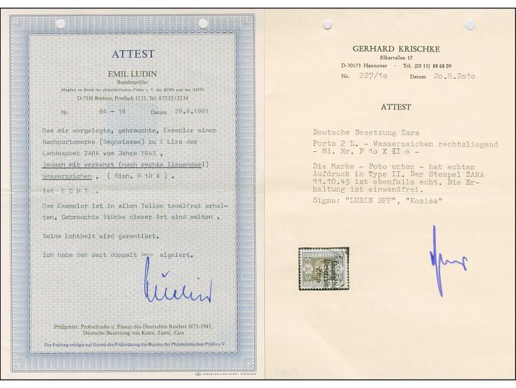 1943, 2 Lire dunkelgrün, Aufdrucktype II, Wasserzeichen rechtsliegend, farbfrisch und gut gezähnt, sauber gestempelt, tadello