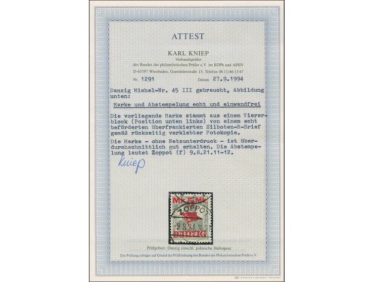 1920, Germania mit Netzunterdruck in lebhaftlilagrau: 5 Mark ohne Netzunterdruck, sauber zeitgerecht gestempelt, tadellos, ei