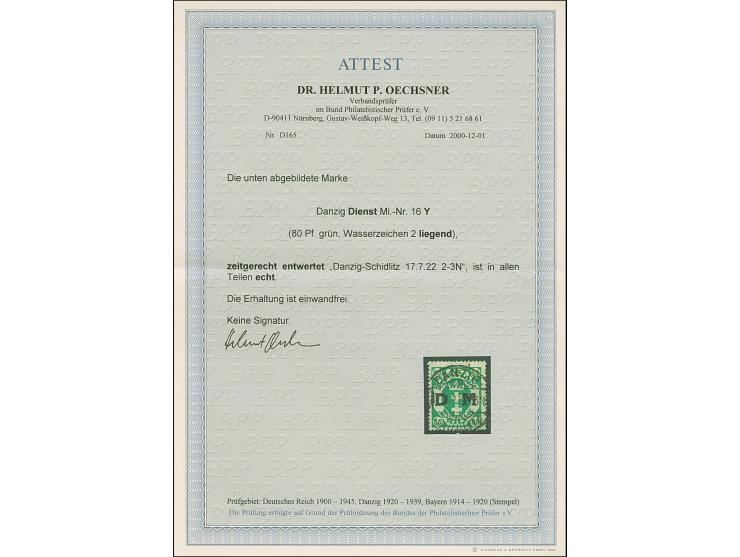 1922, Staatswappen 80 Pfennig, liegendes Wasserzeichen, farbfrisch und gut gezähnt, sehr schön zentrisch, zeitgerecht gestemp