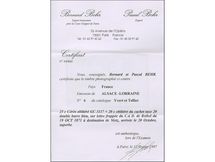 1870, 20 C. grauultramarin, Spitzen nach oben, sauber mit seltener blauer Entwertung durch Taxstempel “20” (einfache Gewichts