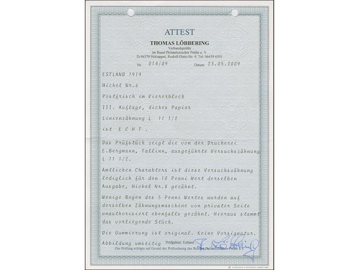 1919, Numerals 5 penni orange, perforation L11½, same perforation used for the official trial perforation on the 10 penni val