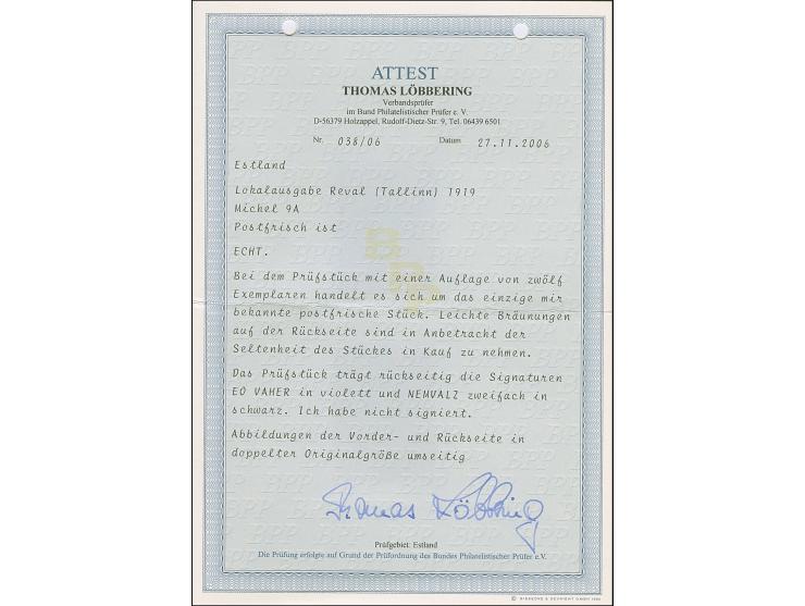 1919, 35 kopeks, fresh colour and good perforation, mint never hinged, slightly toned, of no importance. Only 12 stamps print