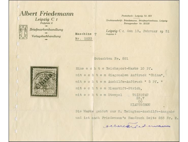 5 Pf. a. 10 Pfg.,Aufdruck in Type I, die obere Zähnung leicht bestoßen, sonst gut gezähnt und farbfrisch, sauber entwertet du