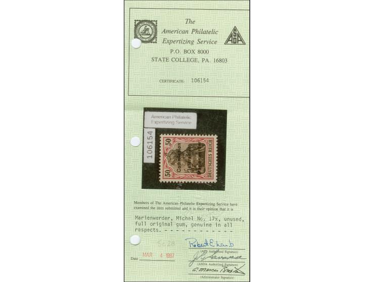 1920, Germania 50 Pfg. auf mittelchromgelben Papier, postfrisch, tadellos, sign. Mikulski und Gallitsch sowie Fotoattest APS 