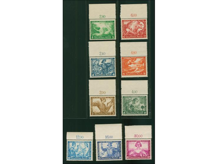 1933, Wagner 3-40 Pfg. kpl. mit Oberrand, dabei 20 Pfg. gezähnt K14, postfrisch, in tadelloser Erhaltung, unsigniert mit Foto