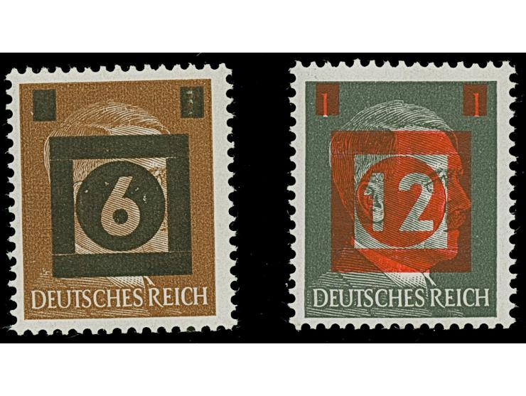 1945, Aufdruckausgabe 6 auf 3 Pfg. und 12 in rot auf 1 Pfg., postfrisch. Tadellos. Signiert Zierer BPP mit Attest (1982)