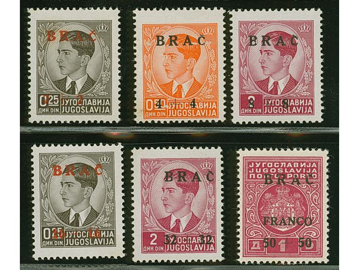 1944, Insel-Nothilfe 2-50 K., postfrisch, teils etwas stockig, sonst tadellos, teils sign. sowie Fotoattest Brunel (2025)