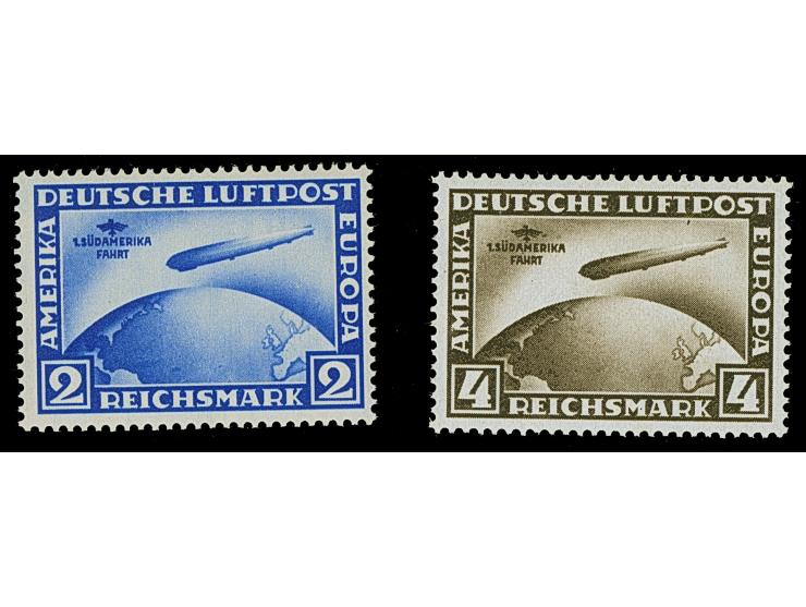 1930, Südamerikafahrt 2 und 4 M. mit stehendem Wasserzeichen (2X), postfrisch, in tadelloser Erhaltung, unsigniert mit Fotoat