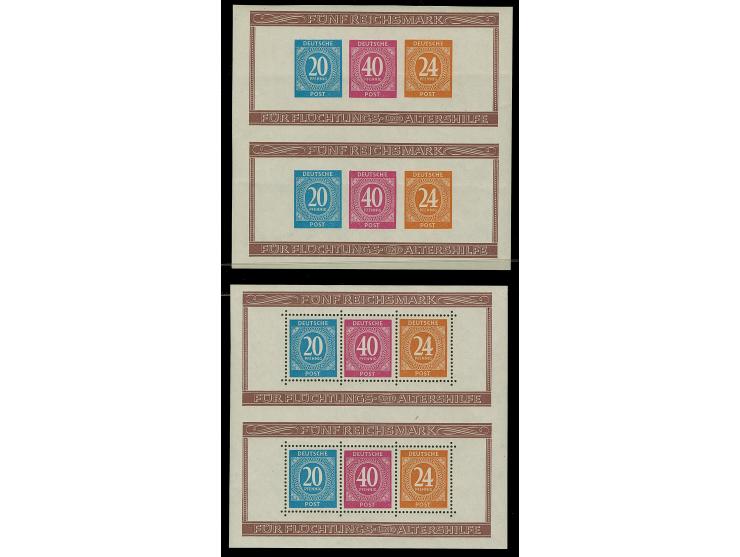 Altershilfe-Blockpaar in senkrechten Paaren, postfrisch, übliche Kalenderbüge