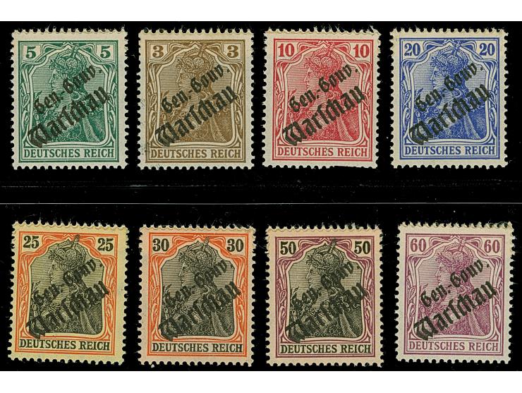 1917, Aufdruckessay “Gen.-Gouv. Warschau", in kleiner/großer Schwabacherschrift, obere Zeile nicht zentriert (Theuss Type 4),