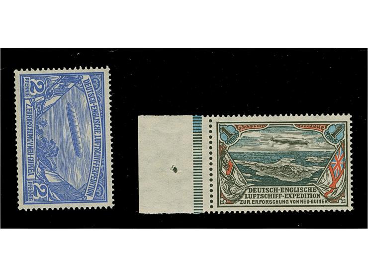 Deutsch-Englische Luftschiff-Expedition zur Erforschung von Neu-Guinea: 1913, private Spenden-Vignette 2 Pfg. dunkelultramari