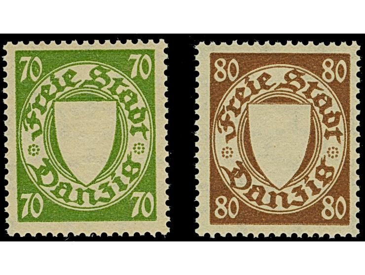 1935, Staatswappen 70-80 Pfennig, Probedrucke ohne Wappeneindruck, postfrisch, tadellos