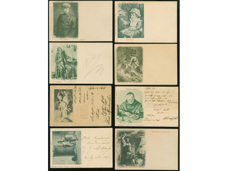 Courier: 1896, Bild-Ganzsachenkarten 3 und 6 Pfg. blau, acht verschiedene Karten mit der Nr. 52, 56,60, 102, 127, 150, 161 un