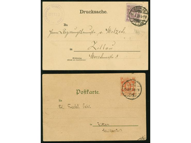 Courier: 1898, 2 Pfg. violett mit Stempel “COURIER ZITTAU 11.I.99” auf Drucksachenkarte mit Text der “Gemeinsame Ortskrankenk