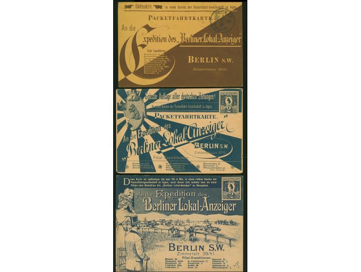 Berliner Paketfahrt-Gesellschaft: 1891/99, Ganzsachenkarte auf Privat-Bestellung 2 Pfg. blauschwarz “Berliner Lokal-Anzeiger”