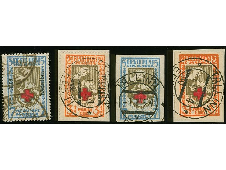 1923, Aita hädalist 2½-5 mark, perforated and imperforated, used, very fine, certificate Löbbering BPP (2009, for three value