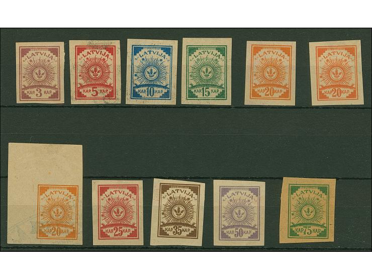 1919, Ear of corn 3-75 kopeks, in issued colors on multicolored label paper, 20 k. in addition on blue and red label paper, w
