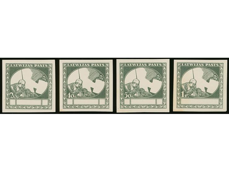 1920, Red Cross 20 kopeks -1 rubel gray on chalky paper, frame only, without gum, scarce, fine