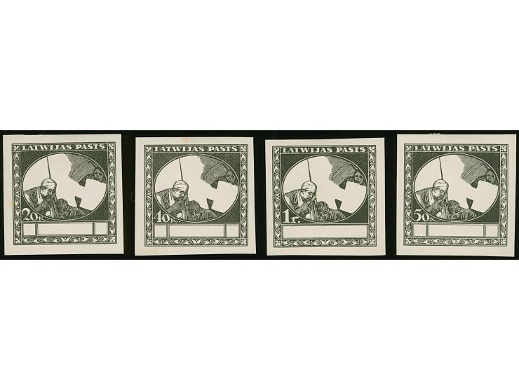 1920, Red Cross 20 kopeks -1 rubel black on chalky paper, frame only, without gum, scarce, fine