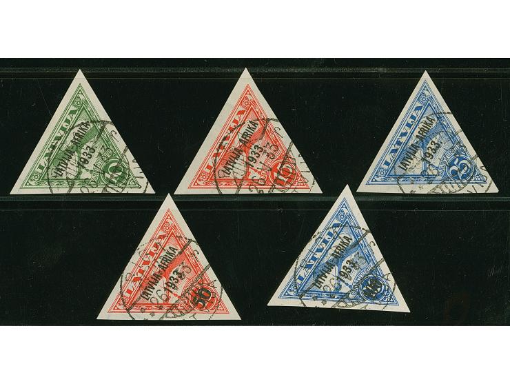 1933, Riga-Bathurst-Flight 10-100 santimi, used with clear cds. “RIGA 26 V 33”, very fine, certificate Watzke BPP (2006)