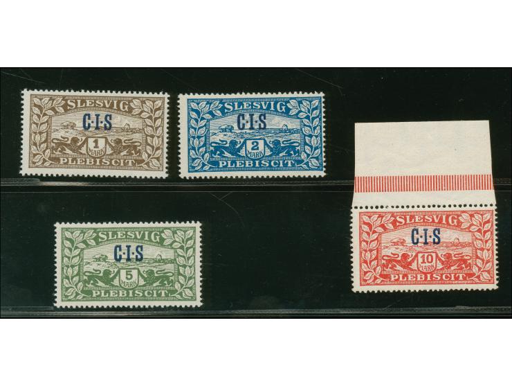 1920, CIS 1-10 Mark, 10 Mark mit Oberrand, postfrisch, 10 Mark mit herstellungsbedingt gummifreien Stellen am Oberrand, tadel