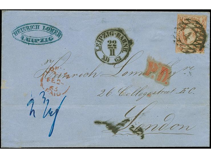 5 Ngr. lebhaftbraunrot, farbfrisch, rechts schmalrandig und unten leicht berührt, sonst voll- bis breitrandig, mit Nr. "4" un