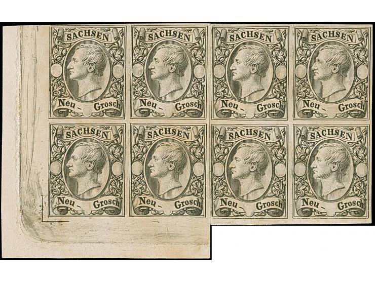 Abzug der 5 Ngr.-Platte mit ausgeschliffenen Wertziffern, zur Erstellung einer verstählten Druckplatte für die Werte zu ½ &nb