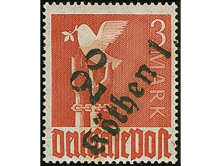 “2°/Köthen 1” auf Taube 3 M., sauber ungebraucht und tadellos, sign. Ballschmidt BPP