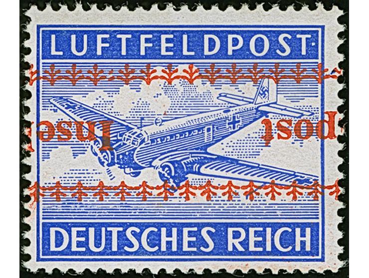 Kreta gezähnt mit kopfstehendem Aufdruck, ohne Falz oder Falzspur, im unteren Bereich leichte Haftspuren. Einwandfrei. Signie