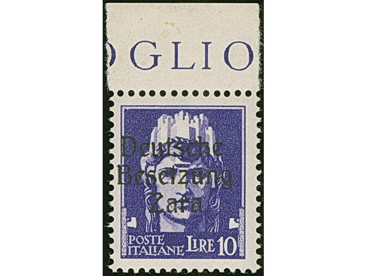 10 L. postfrisch, mit Bogenrand (hier Falzrest). Tadellos. Fotoattest Prof. El Majdoub BPP (2025)