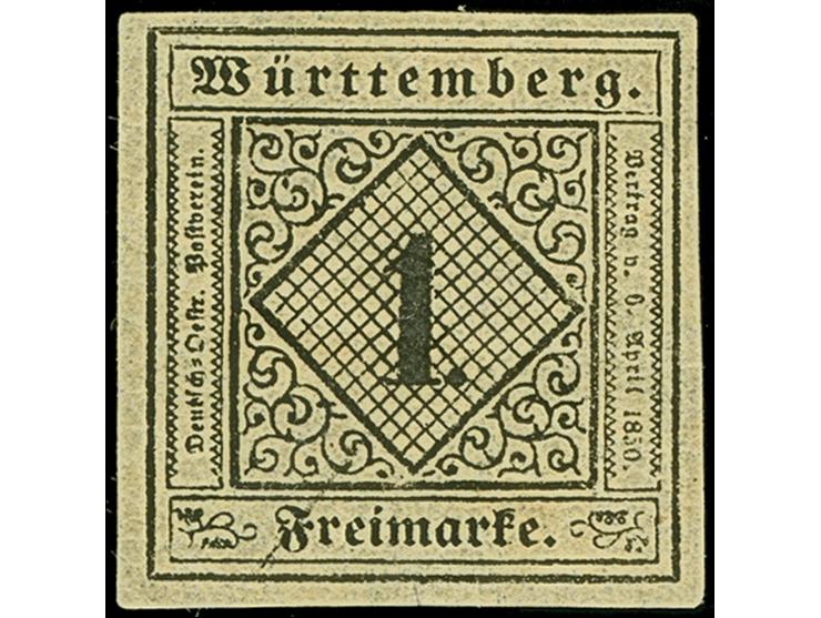 1 Kreuzer auf hellgraugelbem Seidenpapier, Type III, farbfrisch und gleichmäßig breitrandig, ungebraucht mit frischem Origina