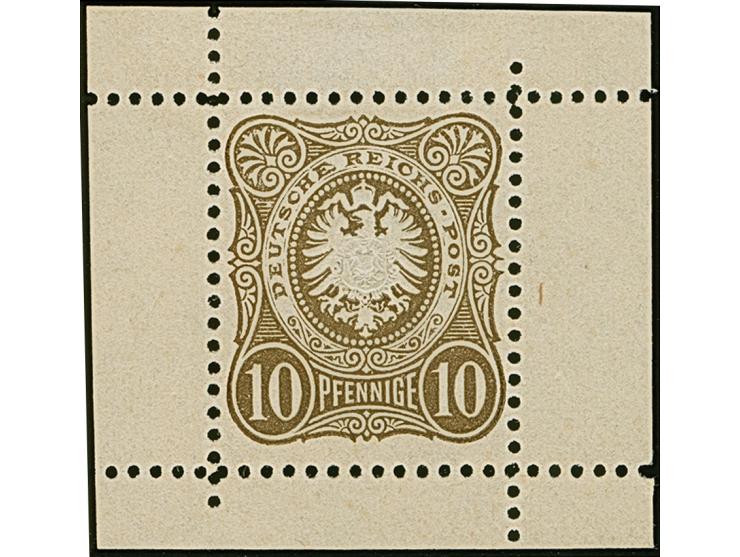 1875, 10 Pfge. als Essay im Adlermuster (nahe am endgültigen Muster) in Gelblichbraun auf weißem Papier ohne Gummierung mit K