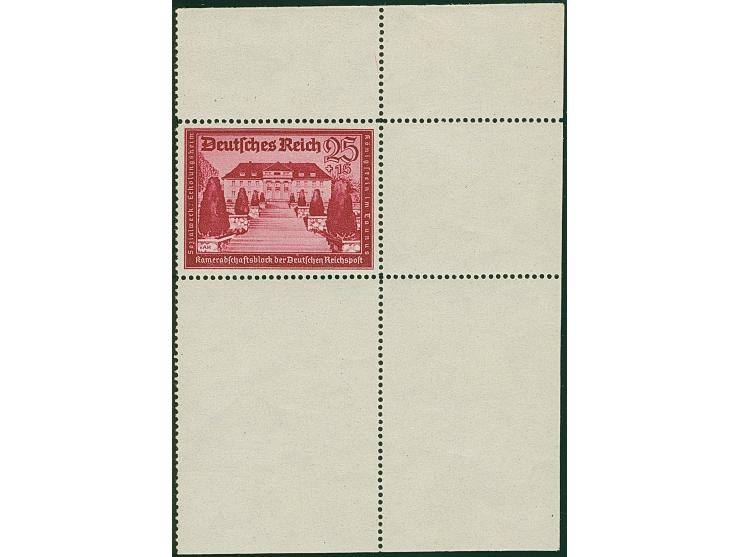 1939, Kameradschaftsblock 25 Pfg. als gezähnter Probedruck in Graukarmin als Einzelabzug im Blockformat mit durchgezähnten Rä