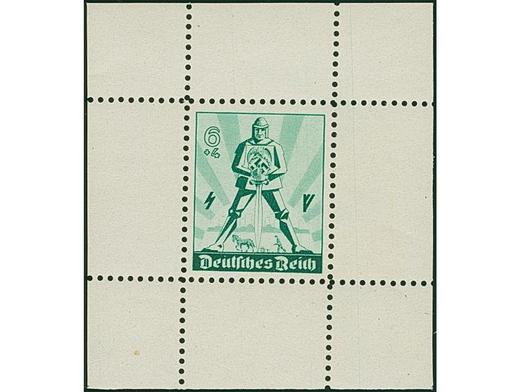 1940, Tag der Arbeit 6 Pfg. als gezähnter Probedruck in Dunkelgrün als Einzelabzug im Blockformat (56 x 63 mm) mit durchgezäh