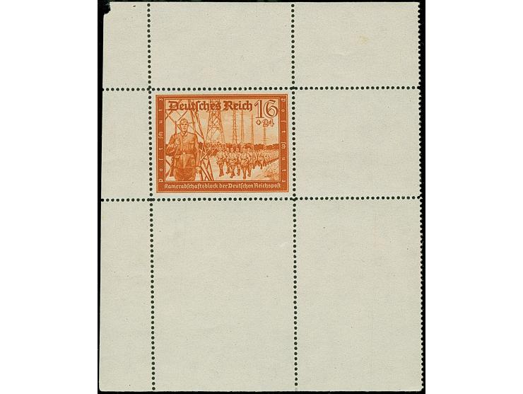 1941, Kameradschaftsblock 16 Pfg. als gezähnter Probedruck in Braunorange als Einzelabzug im Blockformat (87 x 105 mm) mit du