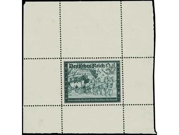 1941, Kameradschaftsblock 24 Pfg. als gezähnter Probedruck in Schwarzgrauschiefer als Einzelabzug im Blockformat (81 x 83 mm)