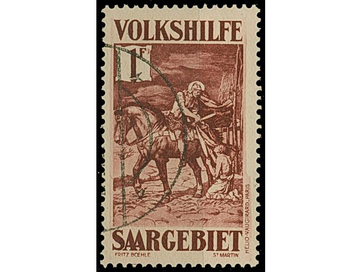 1931, Volkshilfe 40 C. -5 Fr., sauber gestempelt "SAARBRÜCKEN 27.12.31". Einwandfrei. Fotoattest Geigle BPP (2025)
