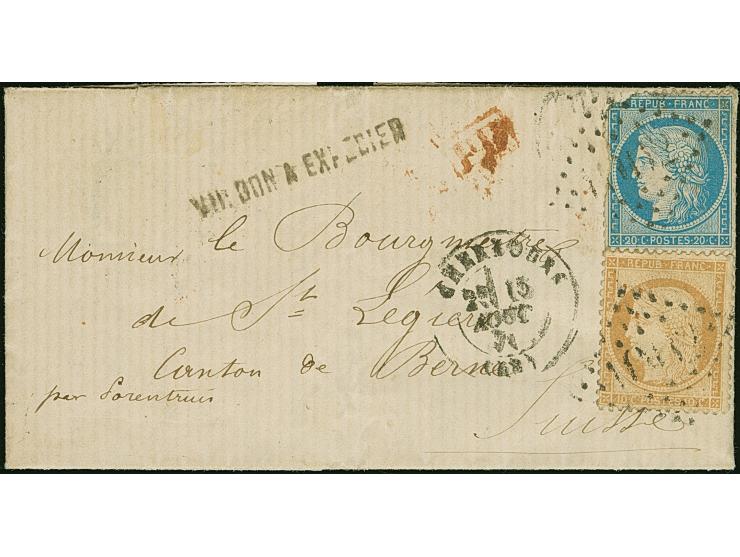 PARIS COMMUNE: entire letter with full content written on board the prison ship Arcole by a Commune prisoner, franked with Cé
