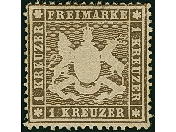 1861, dünnes Papier, 1 Kr. schwarzbraun, farbfrisch und allseits gut gezähnt, schöne Wappenprägung, ungebraucht mit frischem 
