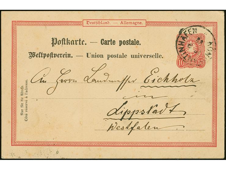 1888, “KONSTANTINHAFEN 18.9.88” etwas undeutlich auf Ganzsachenkarte mit viel Text und Datierung “Constantinhafen 17.9.88” na