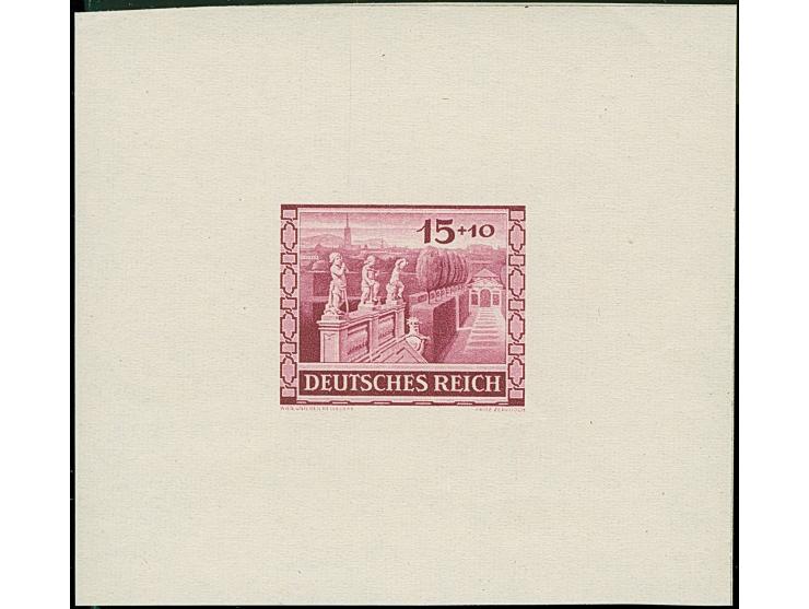 1941, Wiener Messe 15 Pfg. als ungezähnter Probedruck in rötlichlila als Einzelabzug im Blockformat (80 x 72 mm), postfrisch,
