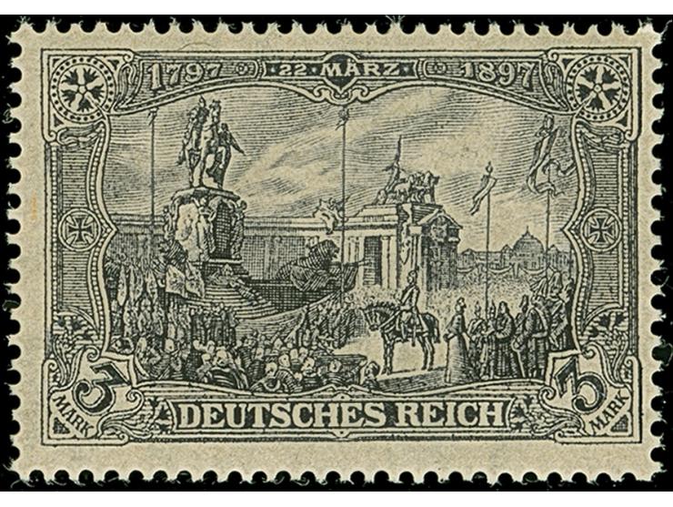 1920, Kriegsdruck 3 M. schwarzviolettgrau mit Wasserzeichen Ringe, ist farbfrisch und sehr gut gezähnt. Die postfrische Marke