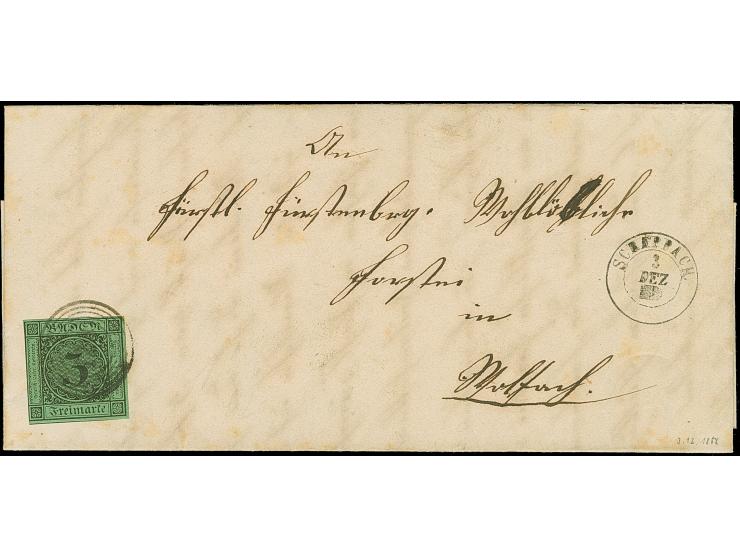 "126" in schwarz, sauber auf 3 Kr. auf grün, links leicht berührt, sonst voll- bis überrandig, mit klar nebengesetztem kleine