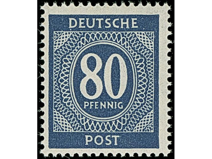 1946, Ziffer 80 Pfg. dunkel(grau)violettultramarin, postfrisch und in tadelloser Erhaltung, unsigniert mit Fotobefund Bernhöf