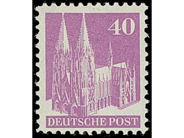 40 Pfg. hellviolettpurpur, Type I, gezähnt L 11½ : 11 mit Wasserzeichen 1X, postfrisch und in tadelloser Erhaltung. Ein schön