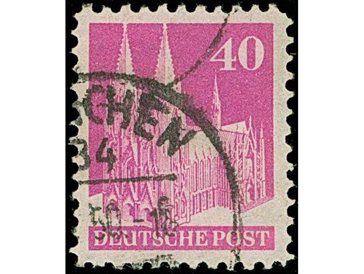 40 Pfg. rotviolett, Type II, gezähnt L 11 : 11½ und mit Wasserzeichen 1W (Bogenfeld 310-B), sauber gestempelt und in tadellos